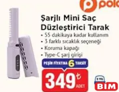 POLOSMART ŞARJLI MİNİ SAÇ DÜZLEŞTİRİCİ TARAK